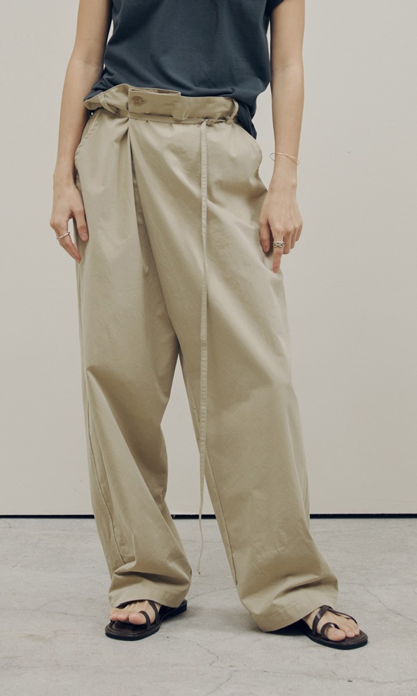 Belted_Drop_Wrap_Pants_be [5월17일순차출고]